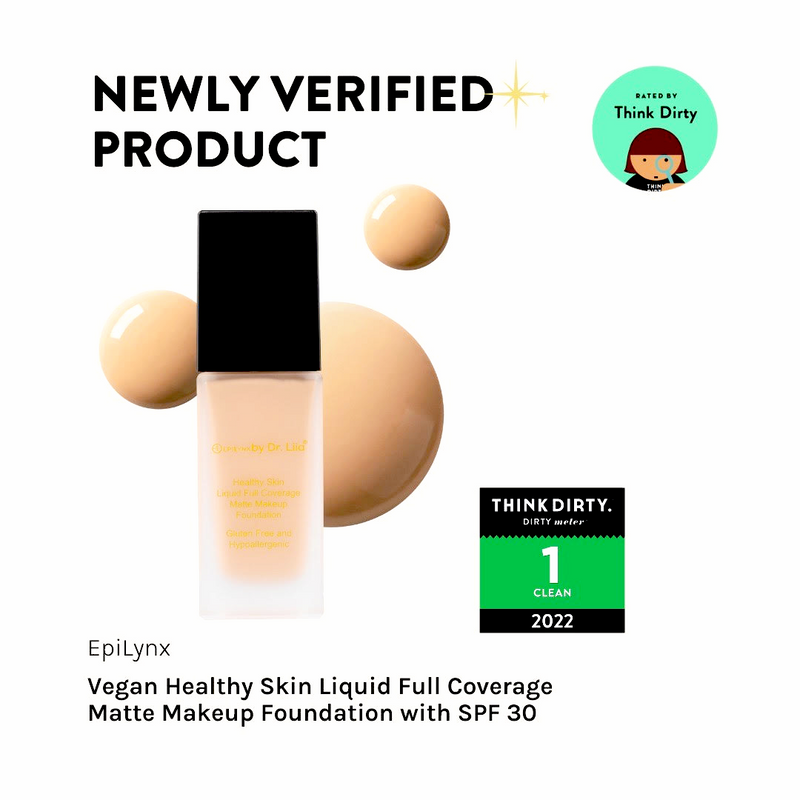 EpiLynx Healthy Skin Full Coverage Matte Foundation with SPF 30 – Vegan, Gluten-Free & Hydrating Black 1: Pale Ivory,2: Cool Beige,3: Cream Beige,4: Warm Beige,5: Soft Beige,6: Natural Beige,7: True Beige,8: Tawny,9: Golden Beige,10: Mocha,11: Cinnamon,12: Cocoa,13: Almond Dark,14: Walnut,15: Classic Tan,16: Truffle Darkest