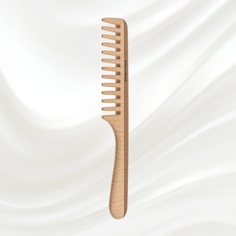 KOH-I-NOOR Beauty USA Legno Beech and Kotibe Wood Wide Tooth Comb Comb Rosy Brown