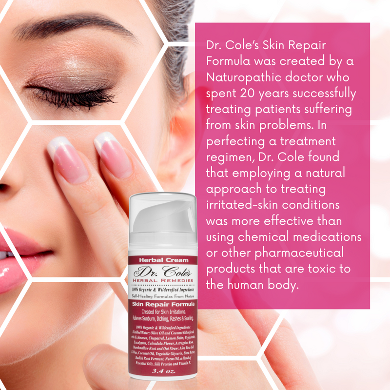 COLEHERBALS LLC 17 - Dr. Cole's Organic Skin Repair Herbal Cream Herbal Violet Red