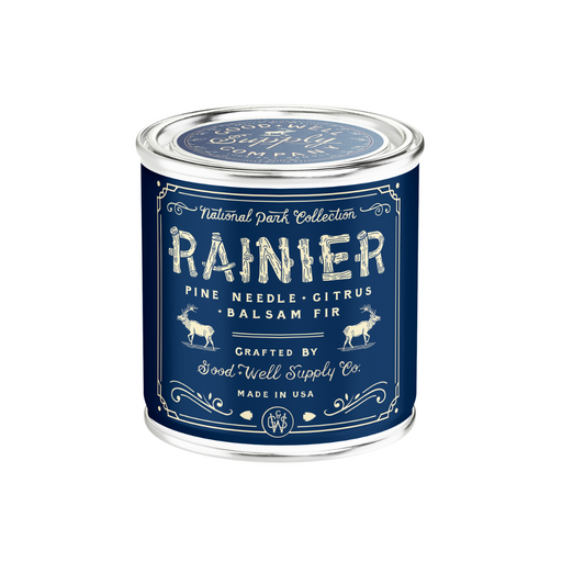 Good & Well Supply Co Mount Rainier National Park Candle Candles White Smoke Half Pint / 8oz / Cotton Wick,Pint / 14oz / Cotton Wick