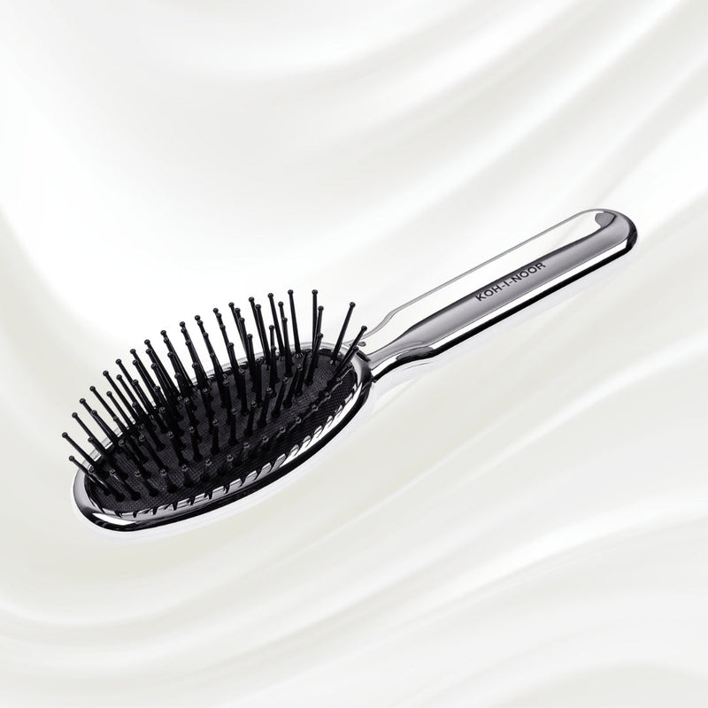 KOH-I-NOOR Beauty USA Metallic Pneumatic Oval Synthetic Pin Hairbrush Hair Brush Lavender Chrome / Small,Gold / Small,Chrome / Large,Gold / Large