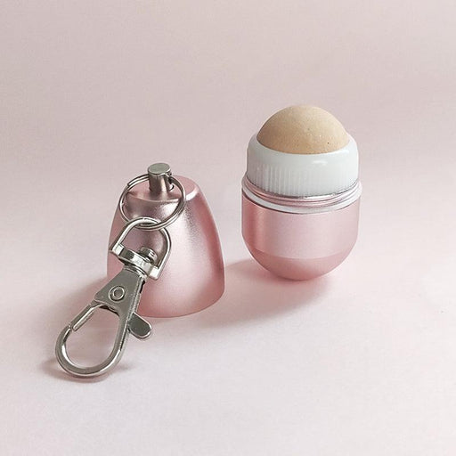 ZAQ Skin & Body Key Chain Washable Face Oil Absorbing Volcanic Stone Roller Light Gray