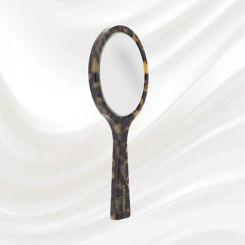 KOH-I-NOOR Beauty USA Luxury Hand Mirror - Garden Green Acetate with German Glass Mirror Lavender