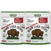 Grazly Bison Liver Crisps - 100% Grass-Fed/Finished Bison Crisp Light Gray Smoky Barbecue / 2 Pack
