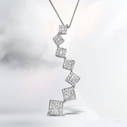 Bids.com 10K White Gold 1 cttw Diamond Snake Curved Pendant Necklace (H-I, I1-I2) Necklaces White Smoke White.Gold / 18