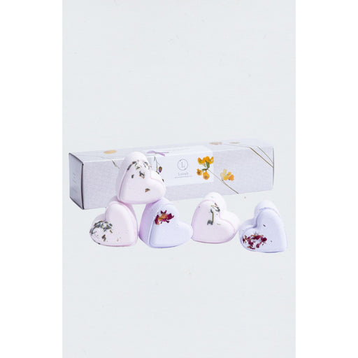 Lizush Set of 5 Heart Shaped Shower Steamers Package  - in a Gift Box - Can be personalized Unisex gift set Lavender No,Yes