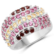 Bids.com 2.35 Carat Genuine Multi Stone .925 Sterling Silver Ring Rings White Smoke size 7.00,size 6.00,size 8.00,size 9.00