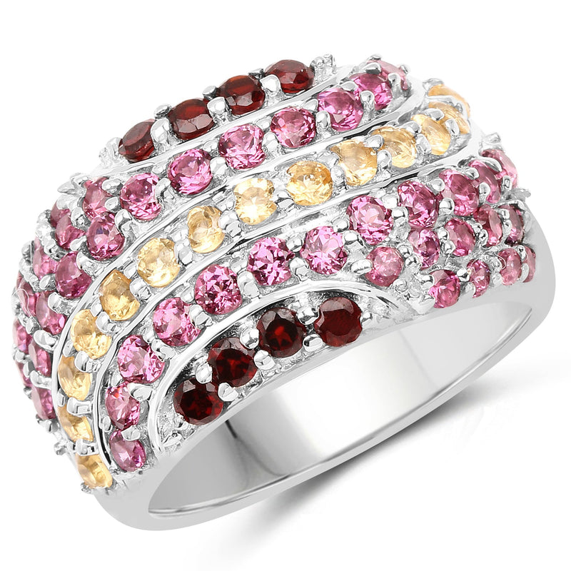 Bids.com 2.35 Carat Genuine Multi Stone .925 Sterling Silver Ring Rings White Smoke size 7.00,size 6.00,size 8.00,size 9.00