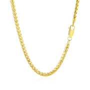 Bids.com 3.1mm 14k Yellow Solid Gold Diamond Cut Round Franco Chain Necklaces White Smoke 20 / Yellow Gold,24 / Yellow Gold