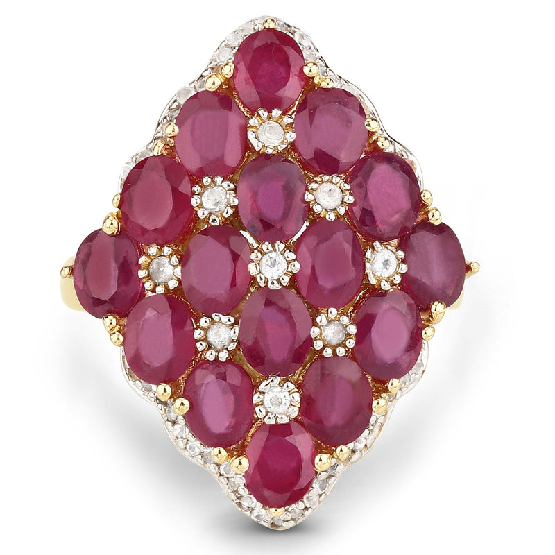 Bids.com 6.49 Carat Glass Filled Ruby and White Topaz .925 Sterling Silver Ring Rings White Smoke size 10.50,size 6.00,size 7.00,size 8.00,size 5.00,size 9.00