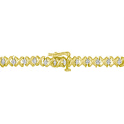 Bids.com 10K Yellow Gold 4 cttw Brilliant Round-Cut Diamond Graduating Riviera Statement Necklace (H-I Color, I2-I3 Clarity) Necklaces White Smoke Yellow.Gold / 18