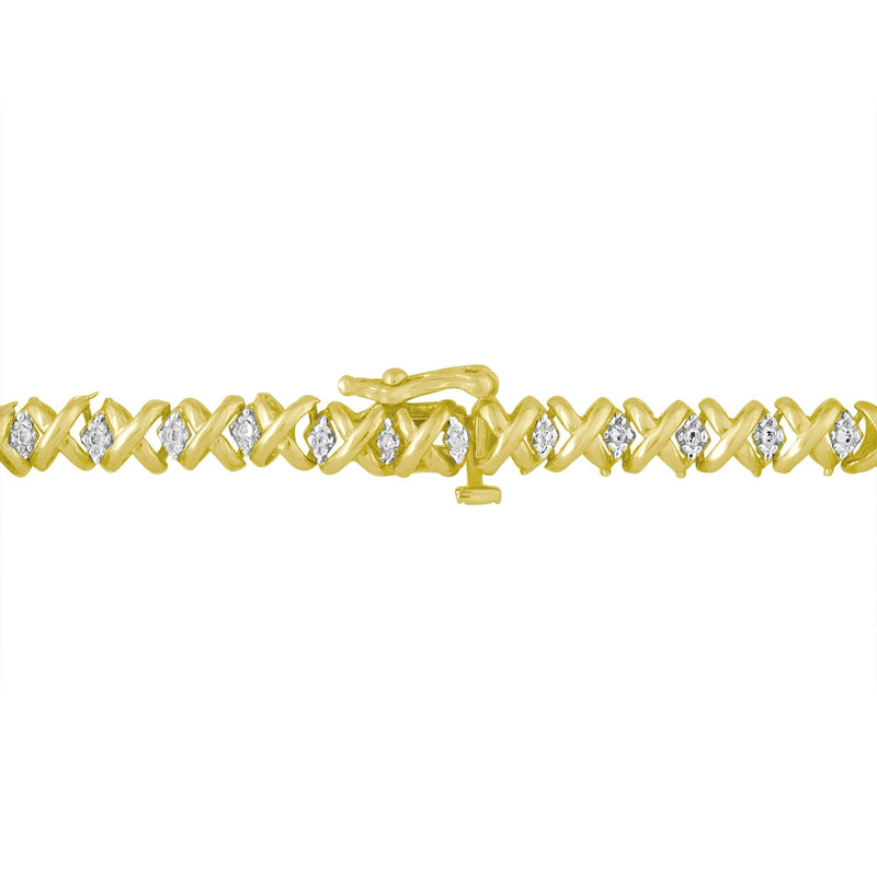 Bids.com 10K Yellow Gold 4 cttw Brilliant Round-Cut Diamond Graduating Riviera Statement Necklace (H-I Color, I2-I3 Clarity) Necklaces White Smoke Yellow.Gold / 18