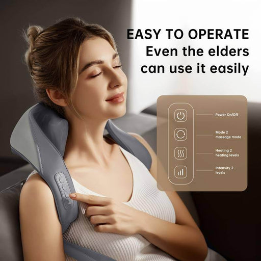 SmartPursue™ Wireless Neck and Back Massager Massagers White Smoke Grey,Beige