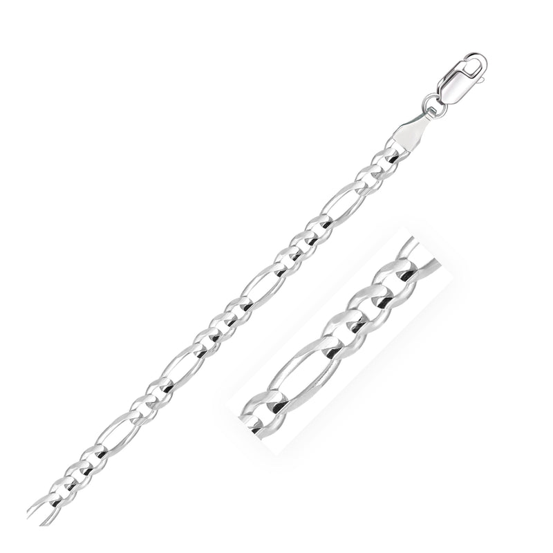 Bids.com 4.6mm 14k White Gold Solid Figaro Chain Necklaces White Smoke 18 / White Gold,20 / White Gold,22 / White Gold,24 / White Gold,One / White Gold