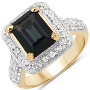 Bids.com 5.03 Carat Genuine London Blue Topaz and White Topaz .925 Sterling Silver Ring Rings White Smoke size 5.00,size 6.00,size 7.00,size 8.00,size 9.00