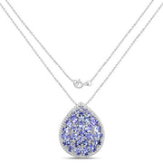 Bids.com 4.16 Carat Genuine Tanzanite .925 Sterling Silver Pendant Pendants White Smoke