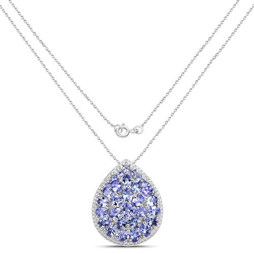 Bids.com 4.16 Carat Genuine Tanzanite .925 Sterling Silver Pendant Pendants White Smoke