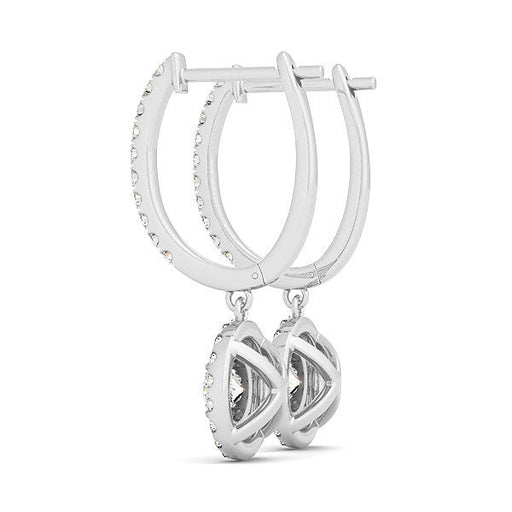 Bids.com 14k White Gold Double Halo Round Diamond Drop Earrings (1 cttw) Earrings White Smoke White Gold