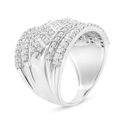 Bids.com .925 Sterling Silver 2.0 Cttw Diamond Edge Multi-Row Ring Band ( J-K Color, I3 Clarity) - Ring Size 7 Rings White Smoke 7 / White.Sterling Silver,9 / White.Sterling Silver,6 / White.Sterling Silver,8 / White.Sterling Silver,5 / White.Sterling Silver