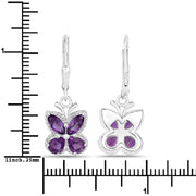 Bids.com 2.12 Carat Genuine Amethyst .925 Sterling Silver Earrings Earrings White Smoke