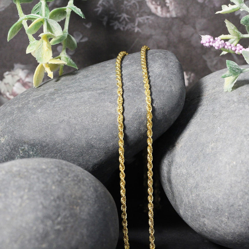 Bids.com 2.0mm 14k Yellow Gold Light Rope Chain Necklaces Dark Gray 16 / Yellow Gold,18 / Yellow Gold,20 / Yellow Gold