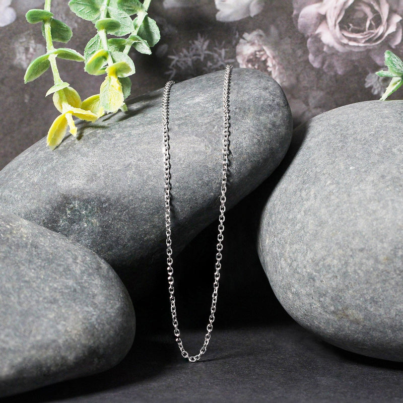 Bids.com 14k White Gold Diamond Cut Cable Link Chain 1.5mm Necklaces Black 16 / White Gold,18 / White Gold,20 / White Gold,22 / White Gold,24 / White Gold,One / White Gold