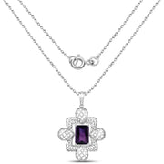 Bids.com 7.80 Carat Genuine Amethyst .925 Sterling Silver Pendant Pendants White Smoke