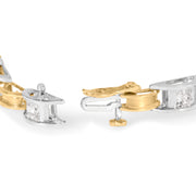 Bids.com 14K Two-Tone Gold 1.00 Cttw Princess-Cut Diamond Chain Link 7" Bracelet (H-I Color, SI1-SI2 Clarity) Bracelets White Smoke YellowWhite.Gold / 7