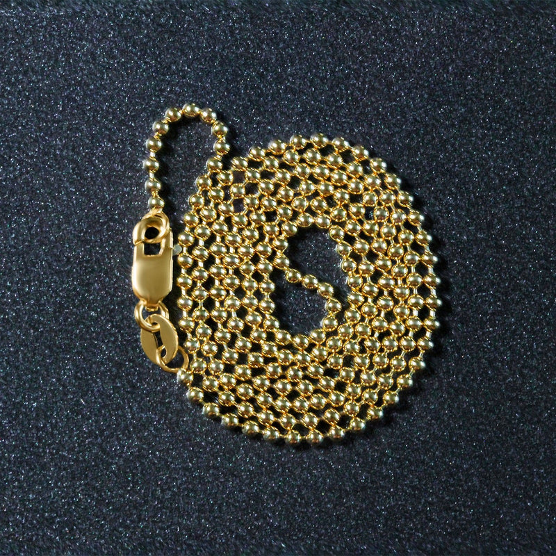 Bids.com 14k Yellow Gold Bead Chain 1.5mm Necklaces Dark Slate Gray 16 / Yellow Gold,18 / Yellow Gold,20 / Yellow Gold