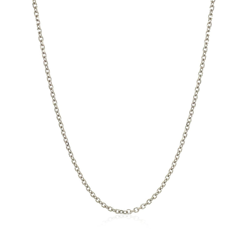 Bids.com 14k White Gold Diamond Cut Cable Link Chain 1.5mm Necklaces White Smoke 16 / White Gold,18 / White Gold,20 / White Gold,22 / White Gold,24 / White Gold,One / White Gold