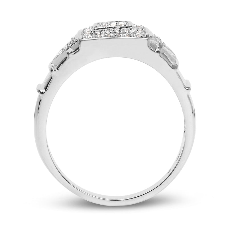 Bids.com 14K White Gold Plated 0.21 Carat Genuine White Diamond .925 Sterling Silver Ring Rings White Smoke size 6.00,size 7.00,size 8.00,size 9.00