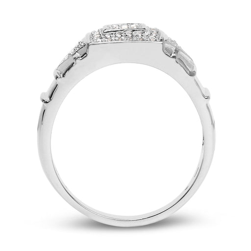 Bids.com 14K White Gold Plated 0.21 Carat Genuine White Diamond .925 Sterling Silver Ring Rings White Smoke size 6.00,size 7.00,size 8.00,size 9.00