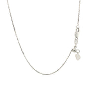 Bids.com 10k White Gold Adjustable Cable Chain 0.9mm Necklaces White Smoke 22 / White Gold
