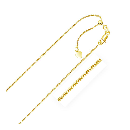 Bids.com 14k Yellow Gold Adjustable Wheat Chain 1.0mm Necklaces White Smoke 22 / Yellow Gold,30 / Yellow Gold