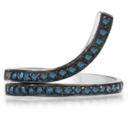 Bids.com 0.46 Carat Genuine Blue Diamond .925 Sterling Silver Ring Rings White Smoke size 7.00,size 6.00,size 8.00,size 9.00,size 5.00