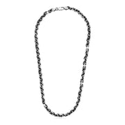Bids.com Sterling Silver Gunmetal Finish Oval Link Necklace Necklaces White Smoke 24 / Sterling Silver