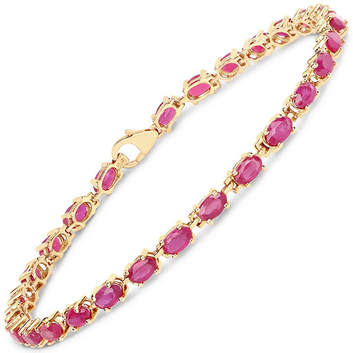 Bids.com 14K Yellow Gold Plated 7.00 Carat Glass Filled Ruby .925 Sterling Silver Bracelet Bracelets White Smoke size 7.50,size 5.00,size 7.00