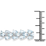 Bids.com 14.11 Carat Genuine Aquamarine .925 Sterling Silver Bracelet Bracelets White Smoke size 7.50,size 7.00,size 7.25