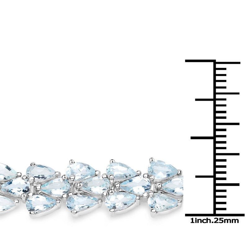 Bids.com 14.11 Carat Genuine Aquamarine .925 Sterling Silver Bracelet Bracelets White Smoke size 7.50,size 7.00,size 7.25