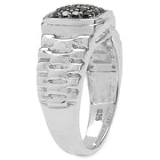Bids.com 0.22 Carat Genuine Black Diamond .925 Sterling Silver Ring Rings Gray size 8.00,size 6.00,size 7.00,size 9.00