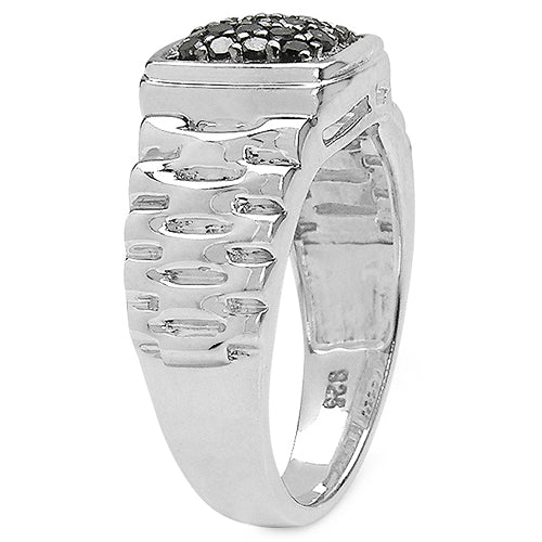 Bids.com 0.22 Carat Genuine Black Diamond .925 Sterling Silver Ring Rings Gray size 8.00,size 6.00,size 7.00,size 9.00