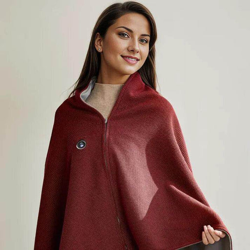 SmartPursue™ USB Electric Heated CozyGlow Heated Wrap Wearable Heated Blanket Light Gray Grey / 150x80cm,Maple Leaf Red / 150x80cm,Apricot / 150x80cm,Coffee / 150x80cm,Green / 150x80cm,Red and Power Bank / 150x80cm,Khaki & Power Bank / 150x80cm,Coffee & Power Bank / 150x80cm,Green and Power Bank / 150x80cm