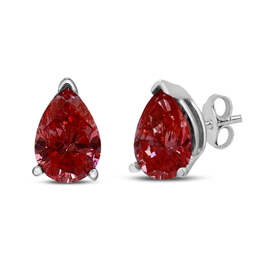 Bids.com 14K White Gold 1/2 Cttw Lab Grown Pink Pear Diamond 3 Prong Set Martini Solitaire Stud Earrings (Pink Color, VS2-SI1 Clarity) Earrings White Smoke White.Gold / 0.5