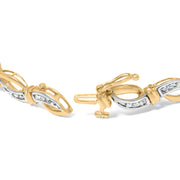 Bids.com 10K Yellow and White Gold 1/2 Cttw Channel Set Diamond Infinity Link 7" Tennis Bracelet (H-I Color, I1-I2 Clarity) Bracelets White Smoke YellowWhite.Gold / 7