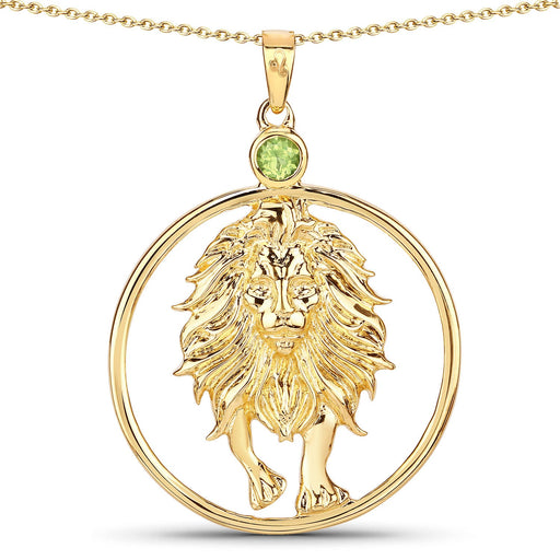 Bids.com 0.24 Carat Genuine Peridot .925 Sterling Silver Pendant Pendants White Smoke