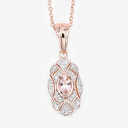 Bids.com 0.52 Carat Genuine Morganite and White Topaz .925 Sterling Silver Pendant Pendants White Smoke