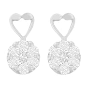 Bids.com 14K White Gold 1 1/4 cttw Round Cut Diamond Earrings (H-I, I1-I2) Earrings White Smoke White.Gold / 1.17