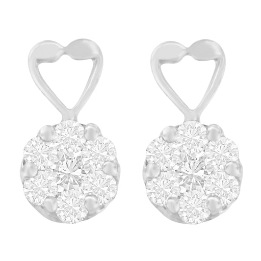 Bids.com 14K White Gold 1 1/4 cttw Round Cut Diamond Earrings (H-I, I1-I2) Earrings White Smoke White.Gold / 1.17