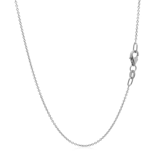 Bids.com Double Extendable Cable Chain in 14k White Gold (1.0mm) Necklaces White Smoke 18 / White Gold
