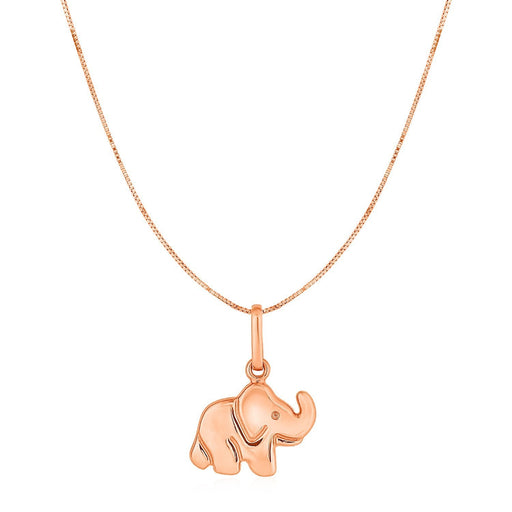 Bids.com Elephant Pendant in 10k Rose Gold Pendants White Smoke Rose Gold